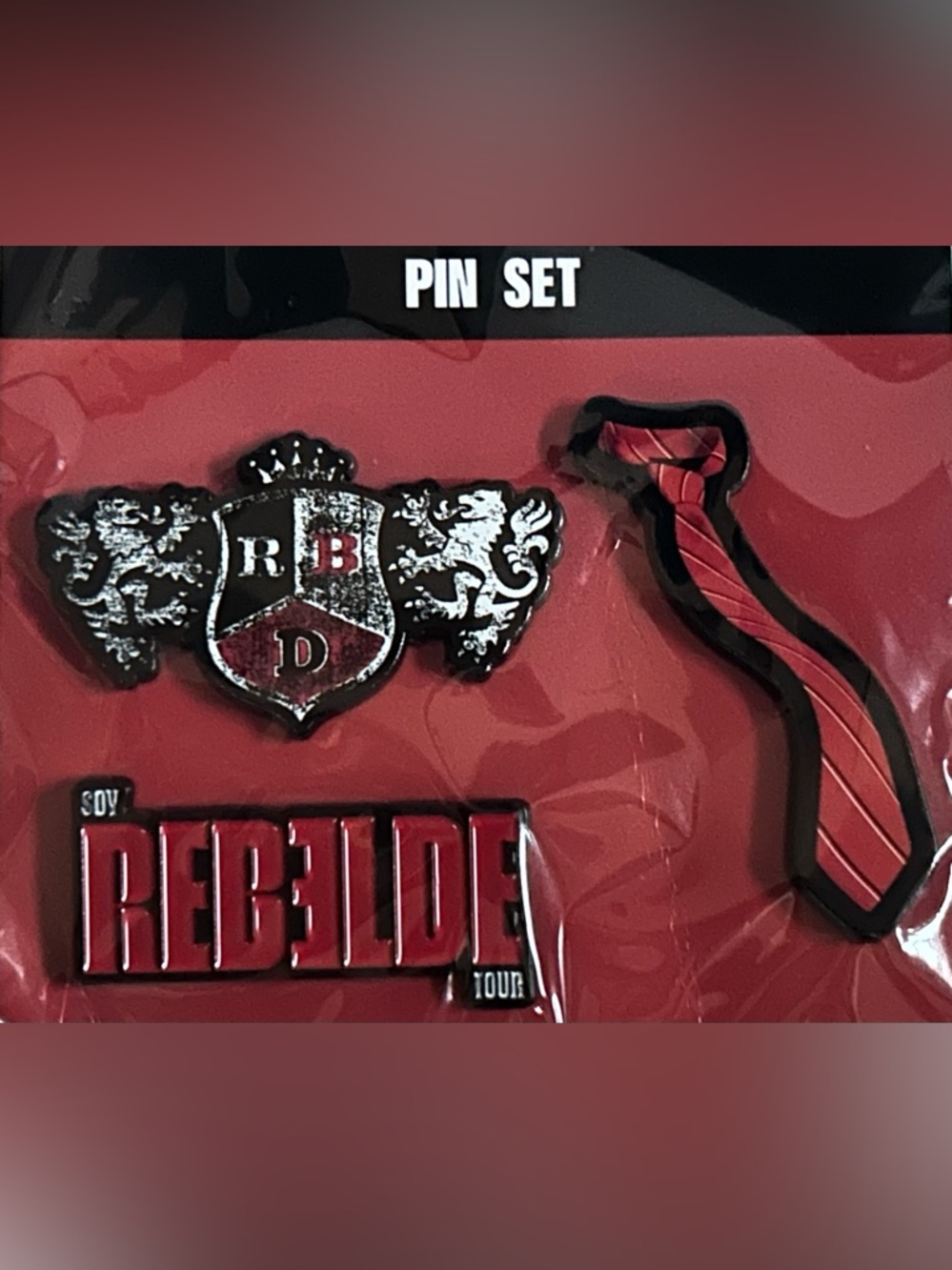 NEW!! RBD “Soy Rebelde” World Tour Limited Edition Three (3) Piece Pin Set (NWT)